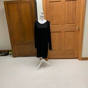 MANGO lightweight acrylic knit black sweater dress med L-37 in 18 in pit